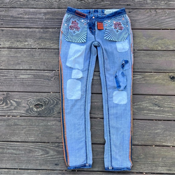 Rock Revival Women’s Blue Sukie Skinny Low Rise Jeans  Streetwear Grunge|Size:28 - Picture 9 of 16